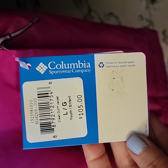 Columbia NWT Large Youth (14/16) Crash Out Jacket Pink and Black - Picture 3 of 6